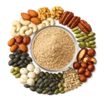 protein powder, zam zam nuts