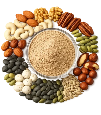 protein powder, zam zam nuts