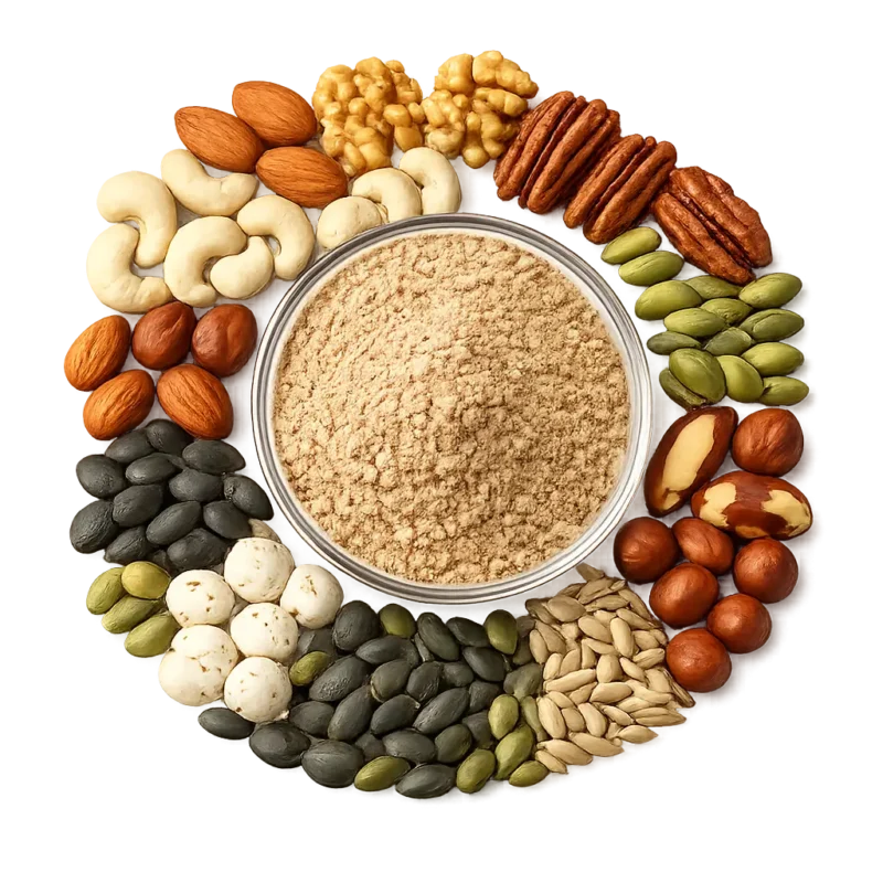 protein powder, zam zam nuts