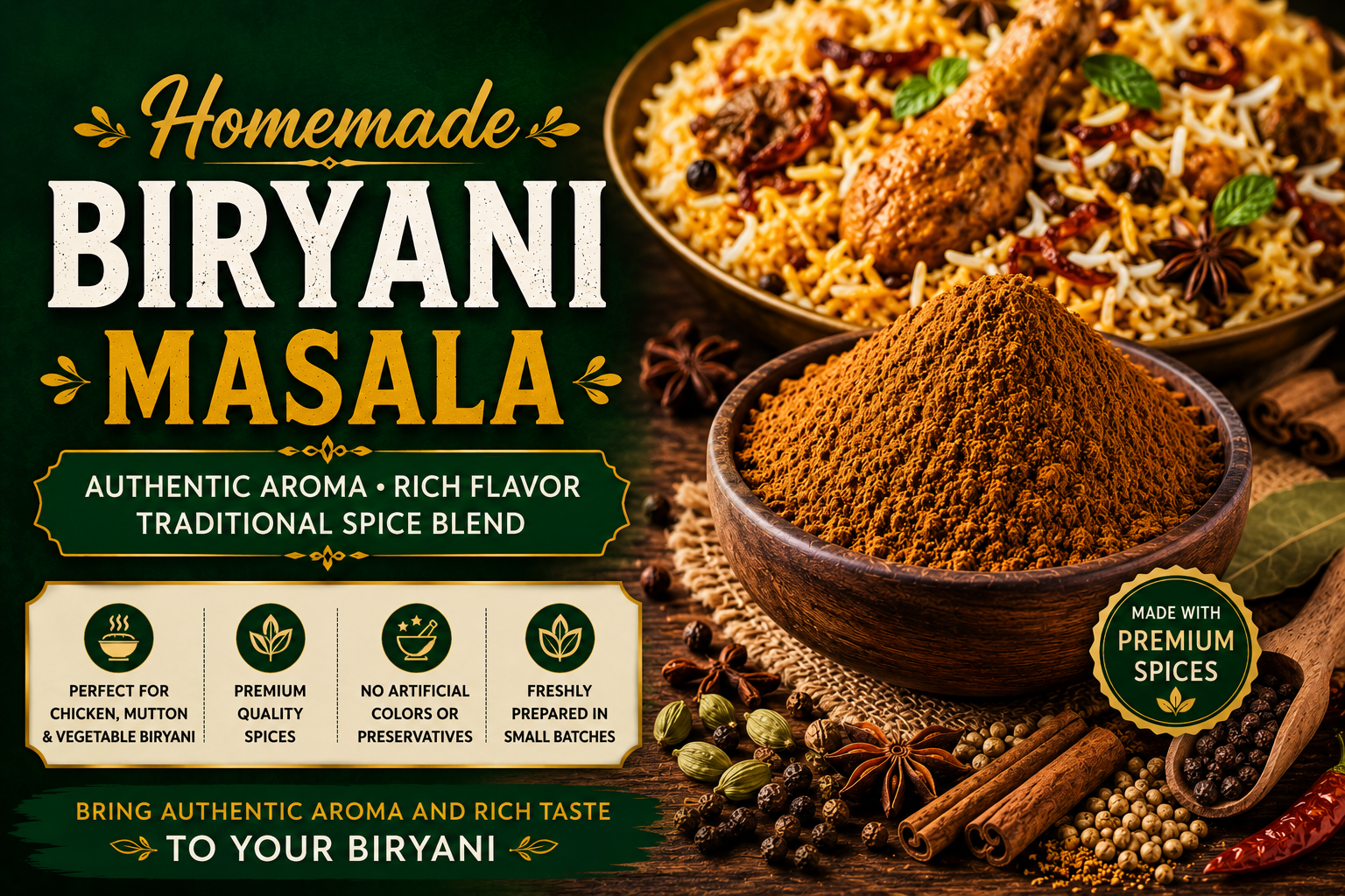 Home Made Biryani Masala - The Secret to Authentic Biryani Flavor