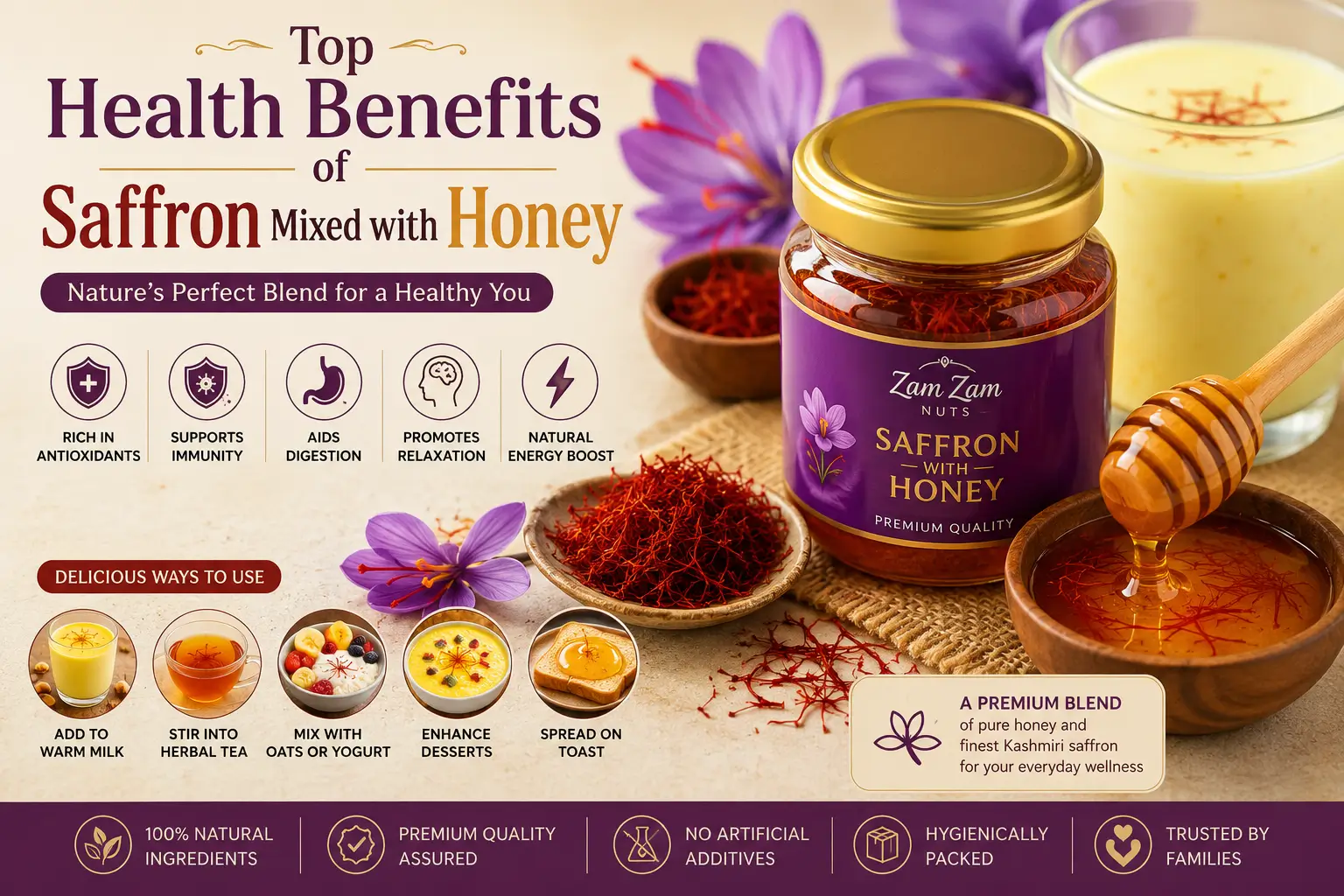 Top Health Benefits of Saffron Mixed with Honey