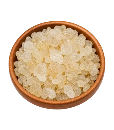 Premium Natural Badam Pisin (Edible Almond Gum) by Zam Zam Nuts in Wooden Bowl