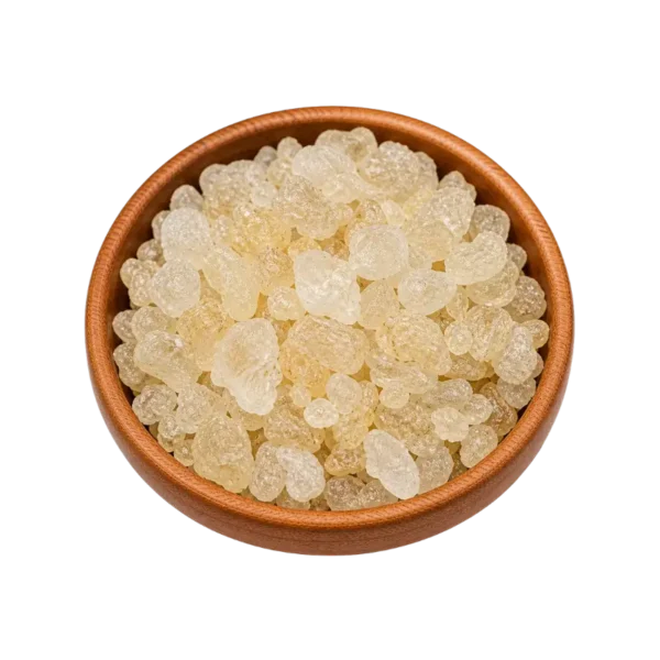 Premium Natural Badam Pisin (Edible Almond Gum) by Zam Zam Nuts in Wooden Bowl
